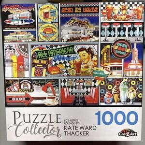 CraZart Kate Ward Thacker Retro Jigsaw Puzzle 50's Collage 1000 Piece Complete